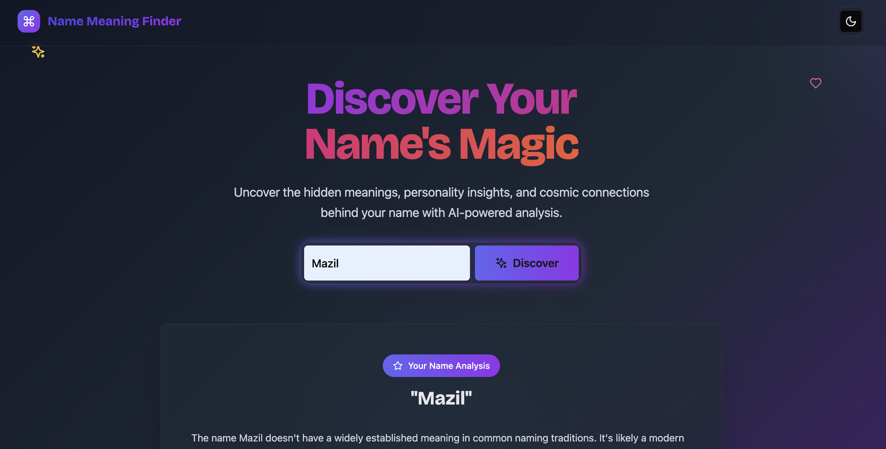AI Name Meaning Finder